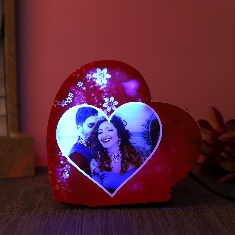 Personalised heart  shaped led lamp for couples