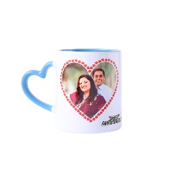 Personalised Heart Shape Handle Ceramic Mug