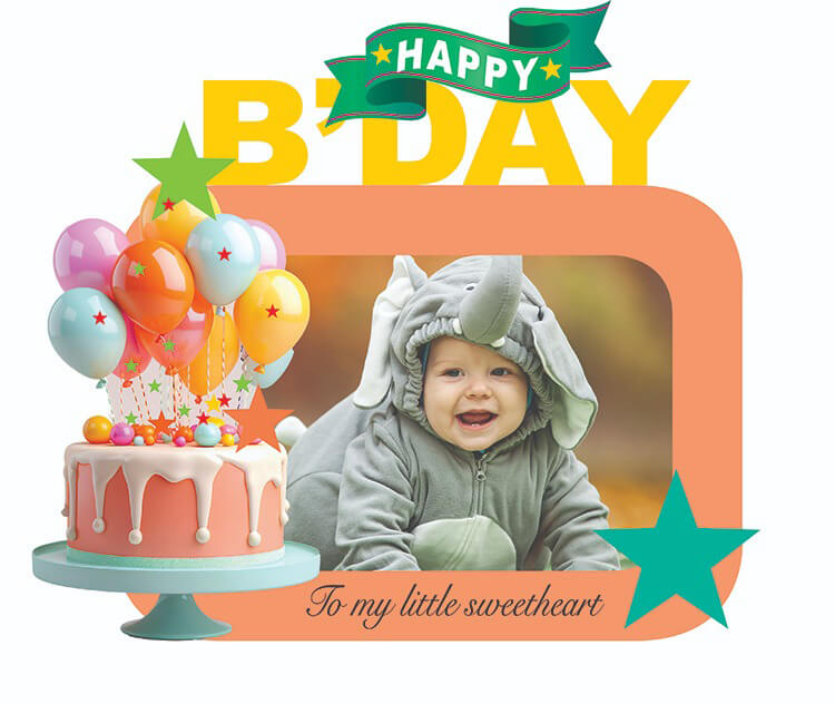 Yellow Birthday Photo Frame