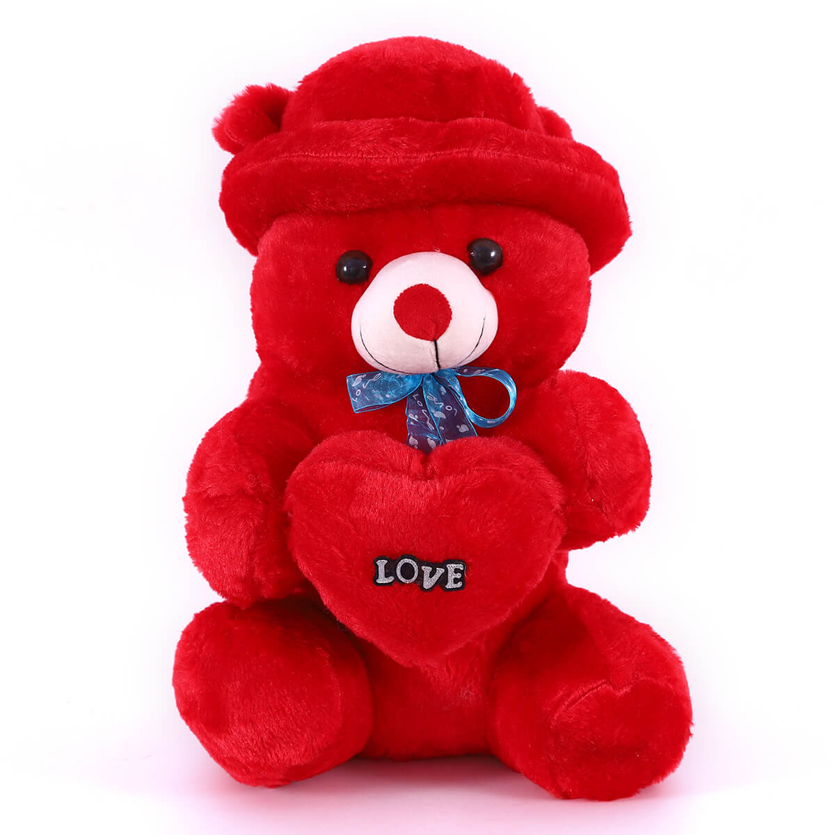 Red Hat Teddy with Love Heart