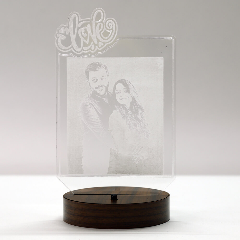 Love Acrylic Photo Lamp with Remote