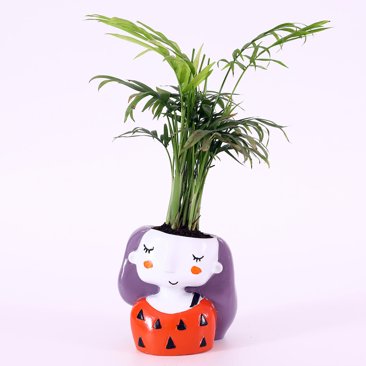 Palm in Red Girl Planter