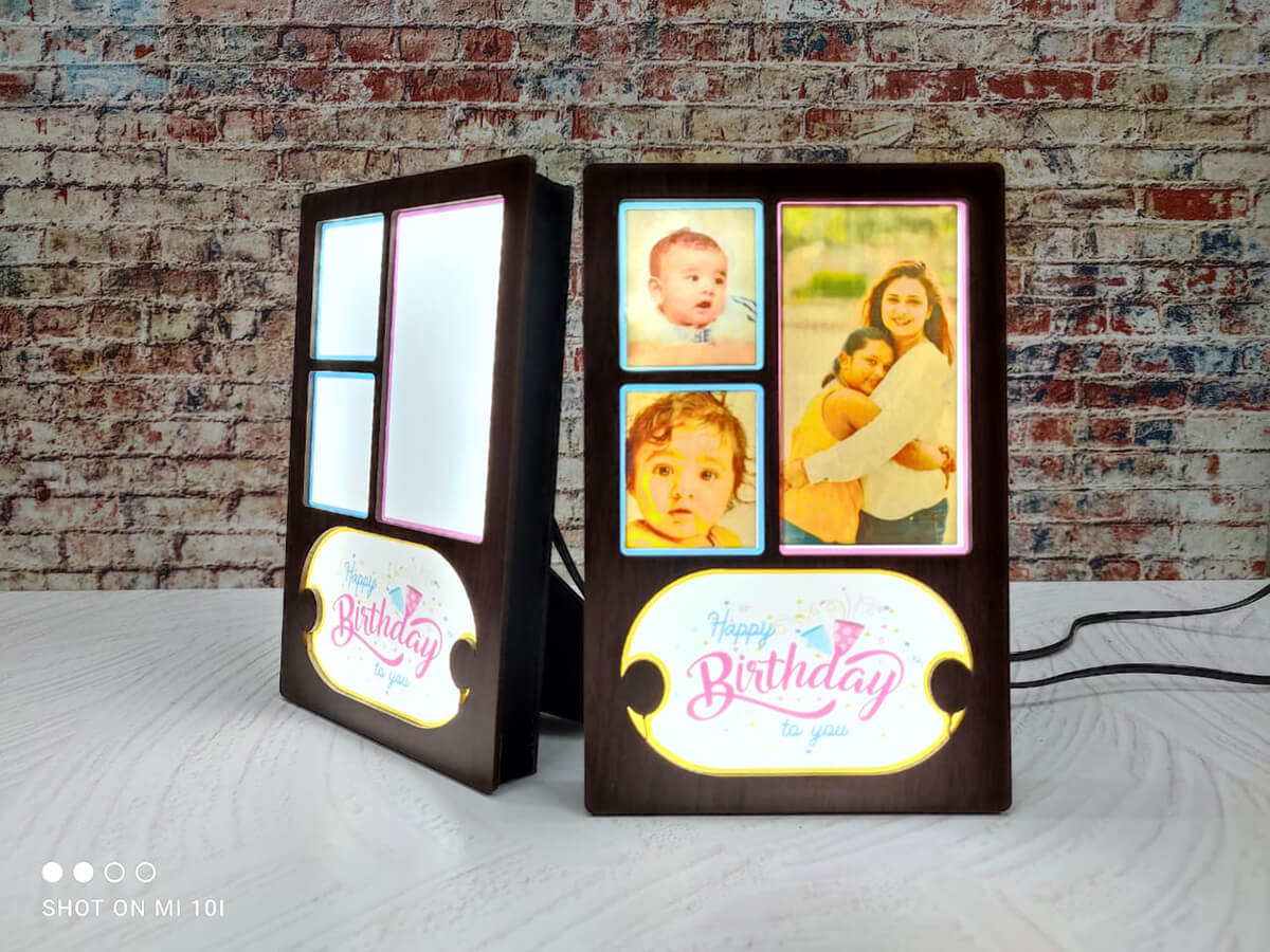 Birthday Collage Cube Lamp