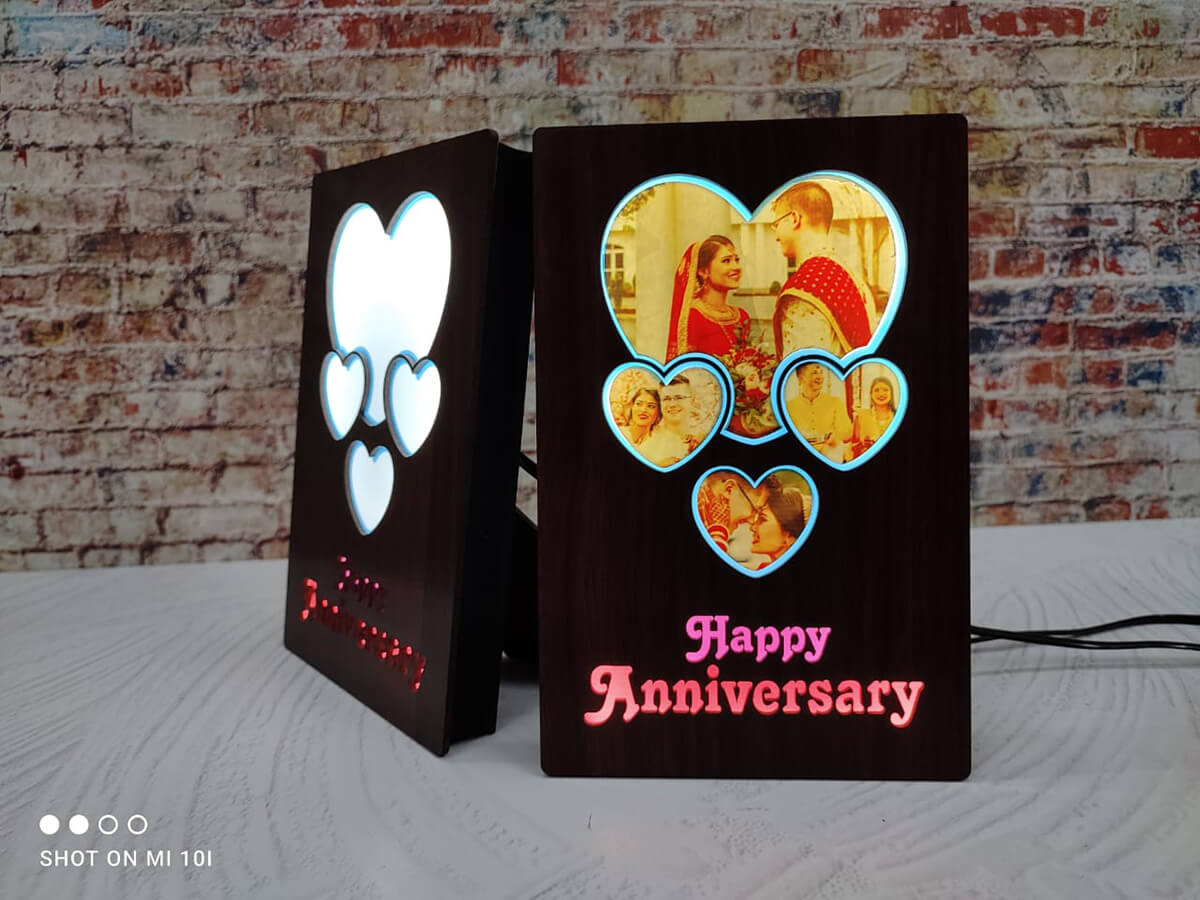 Anniversary Photo Collage Cube Lamp