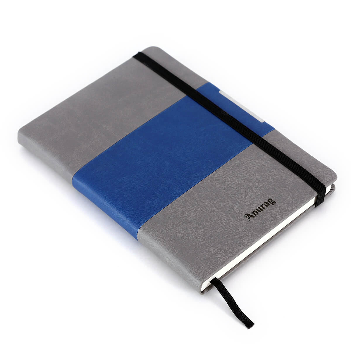 Grey and Blue Panel Diary
