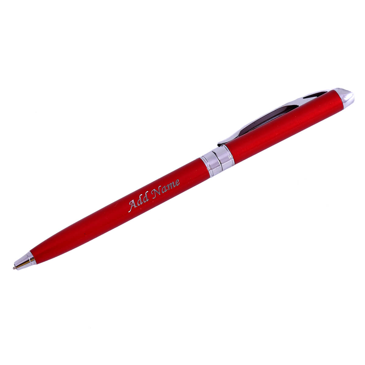 Red and Silver Name Pen