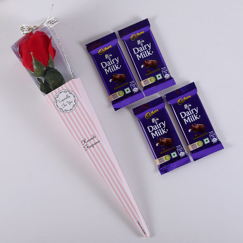 Dairy Milk Mini Bars with Wrapped Rose