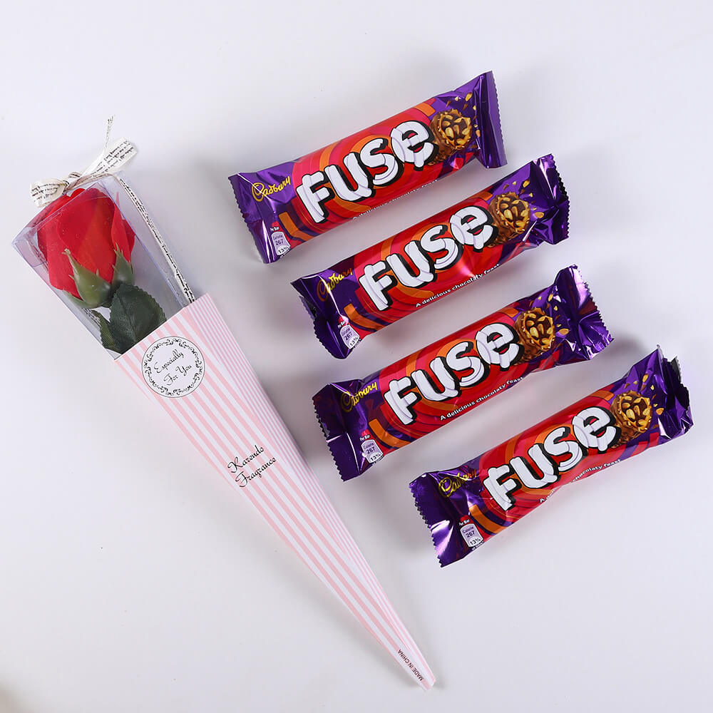 Fuse Chocolates with Wrapped Rose
