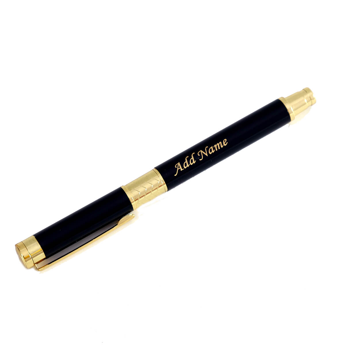 Black and Gold Capped Name Pen