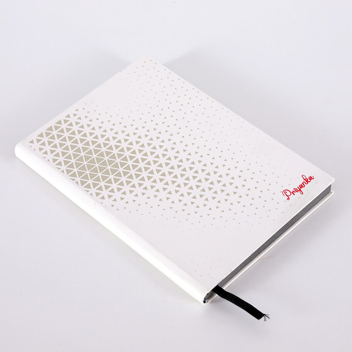 White Patterned Name Diary