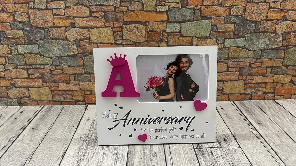 Pink Anniversary Photo Frame