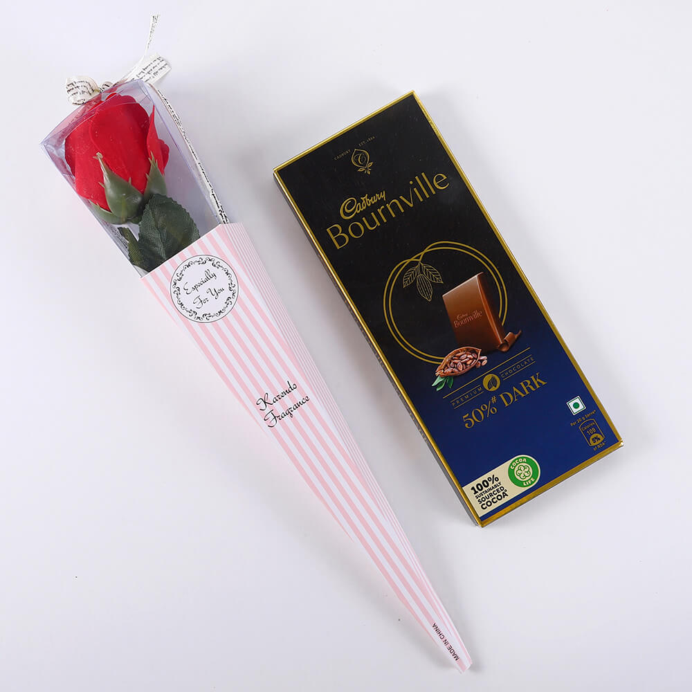 Bournville Chocolate with Wrapped Rose