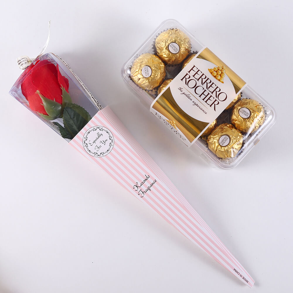 Ferrero Rocher Small Box with Wrapped Rose