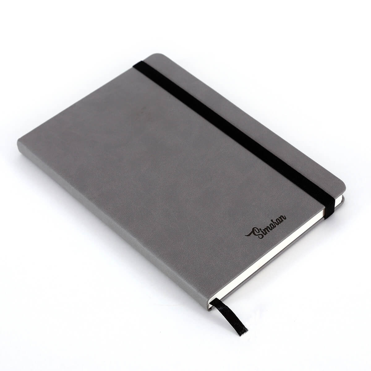 Grey Elastic-Band Name Diary