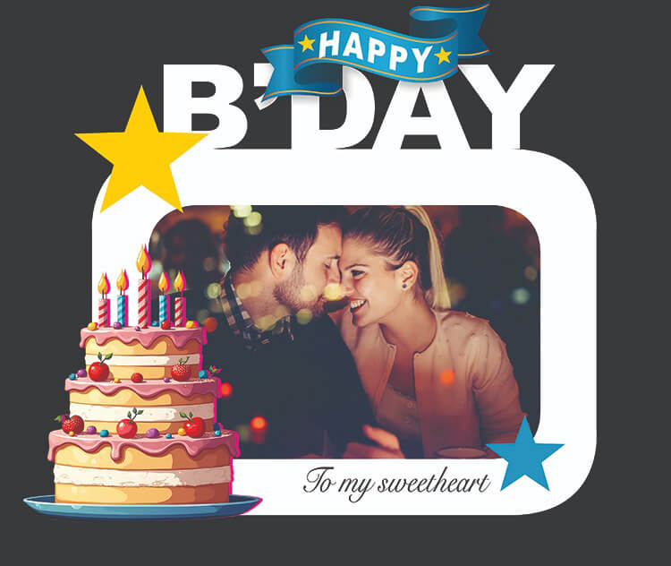 Blue Birthday Photo Frame