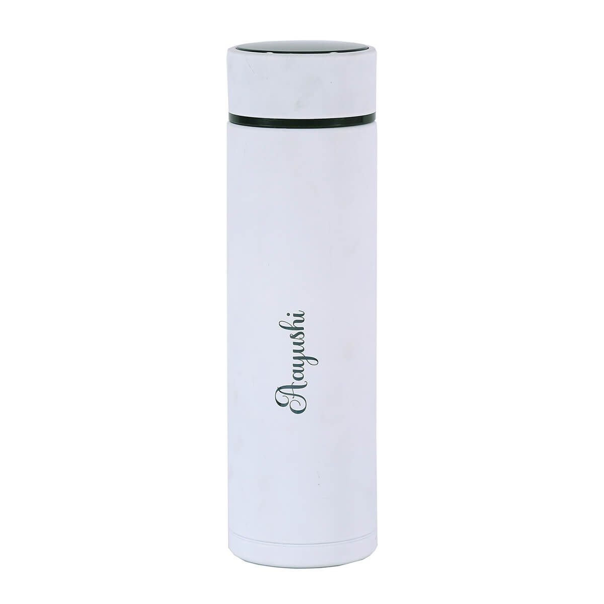 Personalized White Stainless Steel Vacuum Flask with Tea Infuser