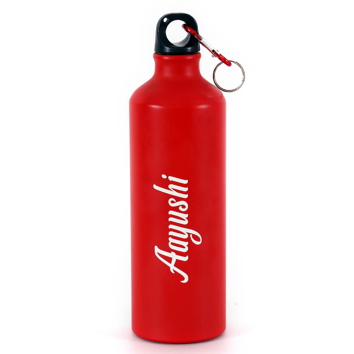 Hayushi Red Aluminium Sports Water Bottle with Carabiner Clip