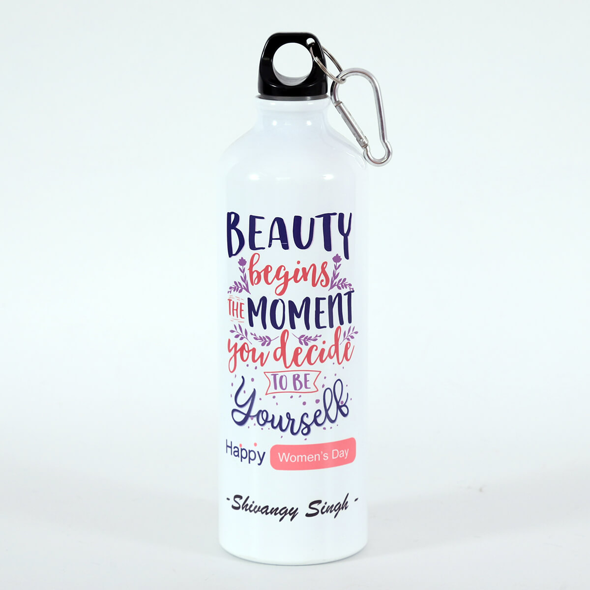 Personalized Women’s Day Motivational White Sports Bottle