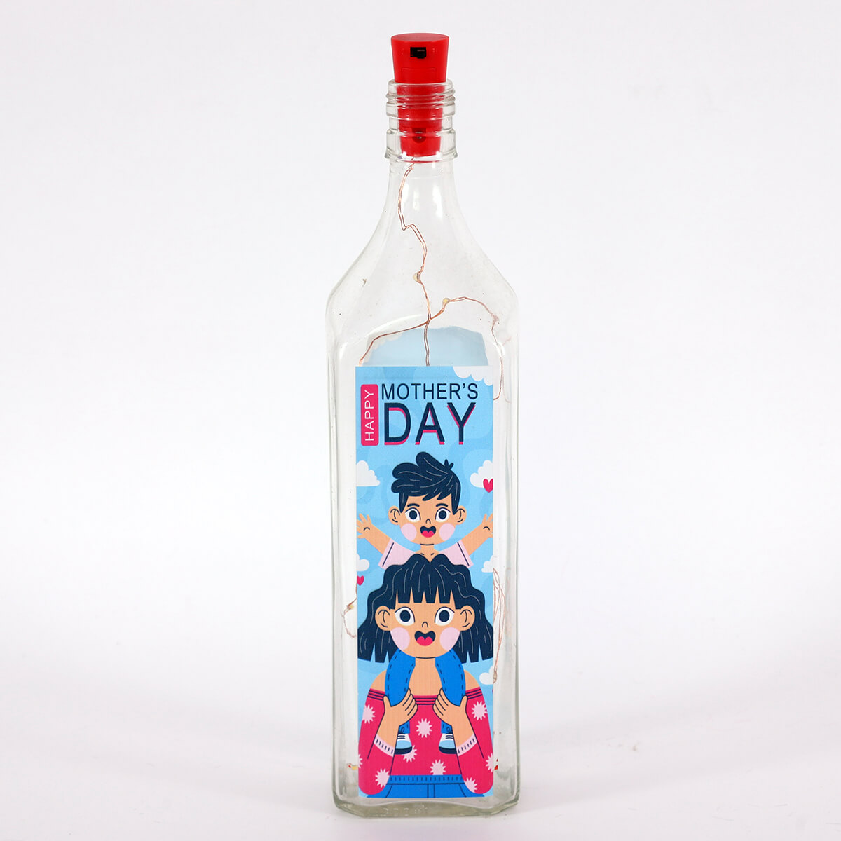 Happy Mother’s Day LED Fairy-Light Glass Bottle Lamp