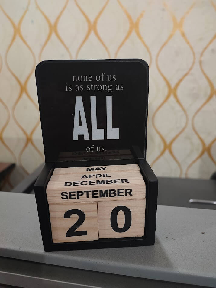 Together We Are Strong Wooden Block Desk Calendar