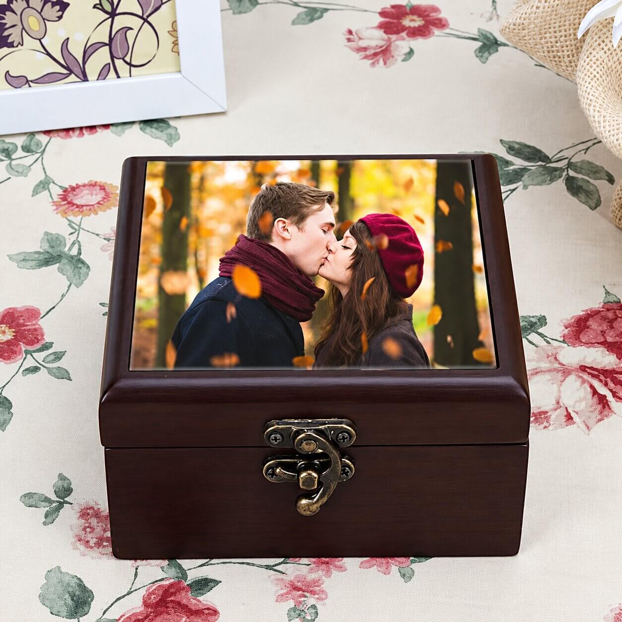 Forever Memories Personalized Wooden Photo Keepsake Box