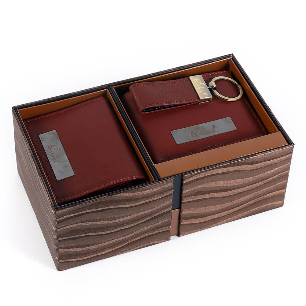 Personalised Burgundy Wallet & Accessories Gift Hamper